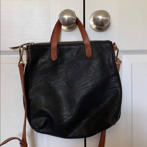 Madewell Black and Tan Mini Transport Tote